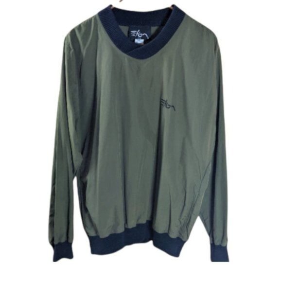 Men's Elion Apparel Pullover Windbreaker in Olive Green Black Embroidery - XL - Picture 1 of 15